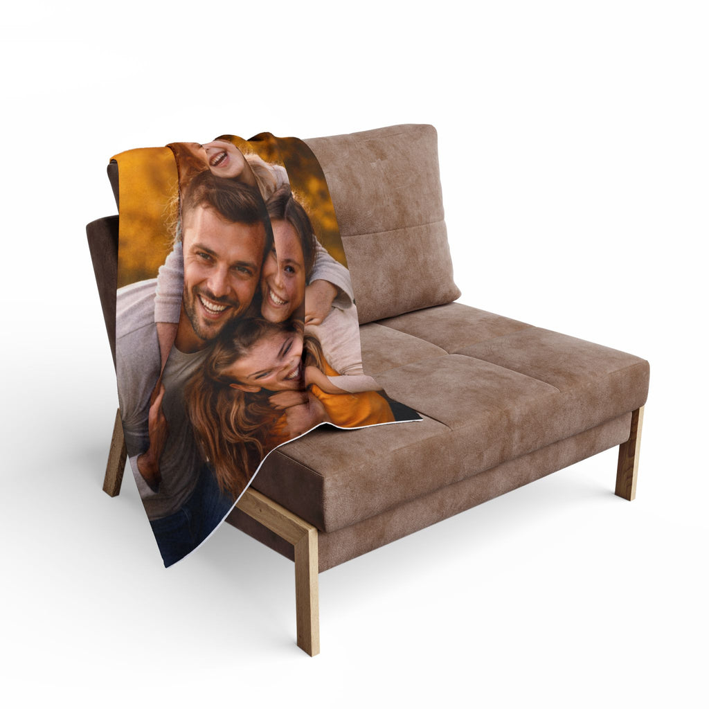 Personalized Photo Fleece Blanket — Custom Family Picture Throw