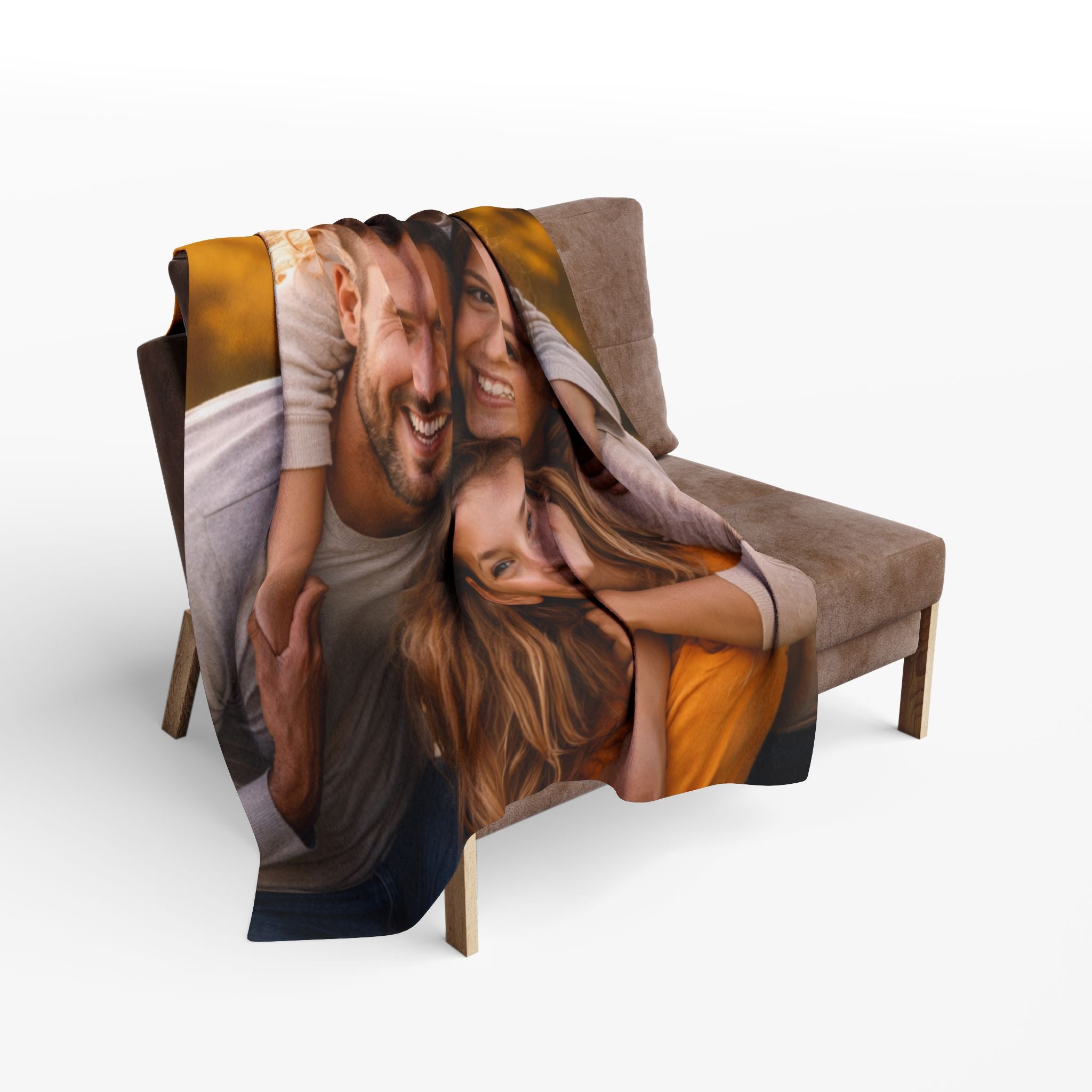 Personalized Photo Fleece Blanket — Custom Family Picture Throw
