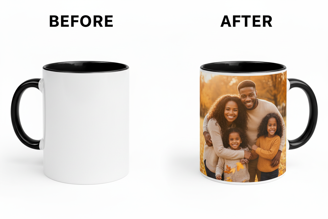 Mug with Color Inside Before & After