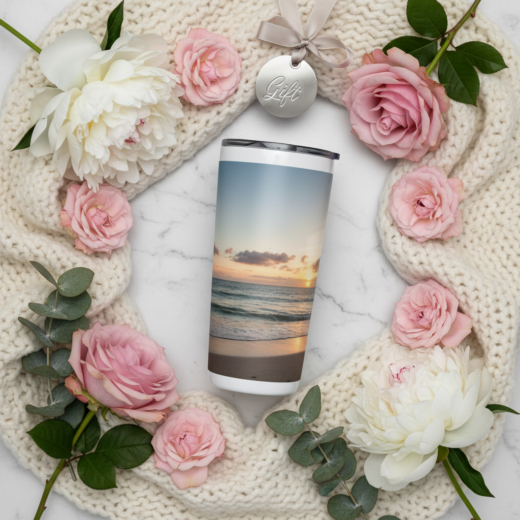 Tumbler flat lay gift